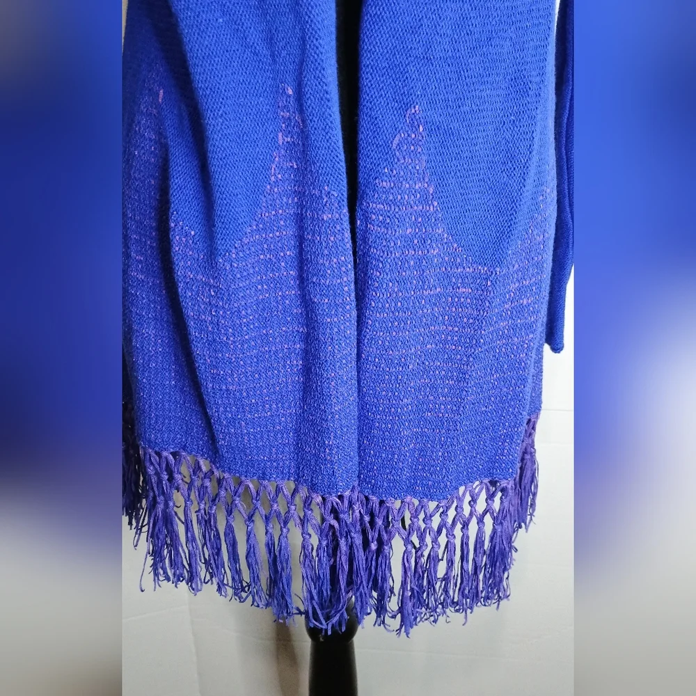 Lilly Pulitzer Elegant Blue Fringe Women's Cardigan Sweater Size Small